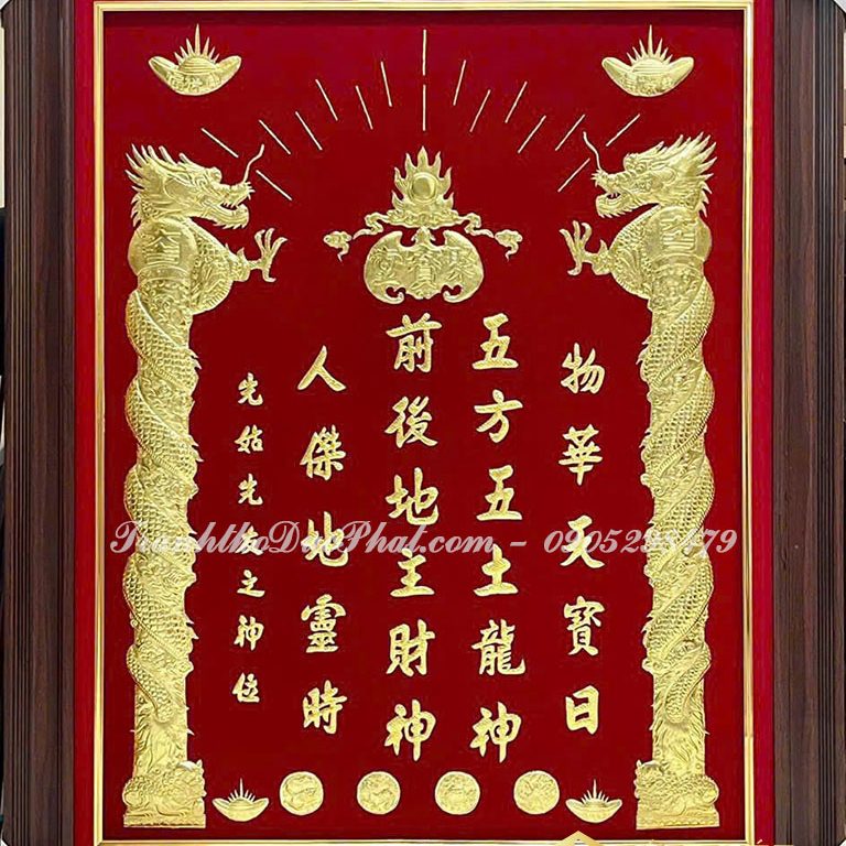 liễn bài vị thờ thần tài ông địa kích thước lớn